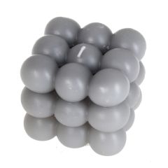 Svece kubs Polar 3x3 pelēka 9.8cm 50h