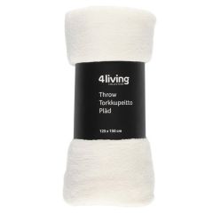 Pleds 4Living Gert 125x150cm balts