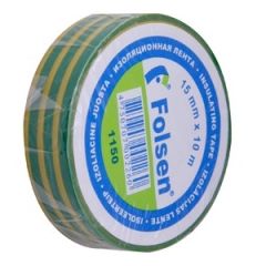 Izol.lente PVC 15mmx10m zaļi dzeltena