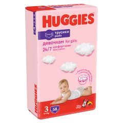 Autiņbiksītes Huggies Pants Girl 6-11kg 58gab.