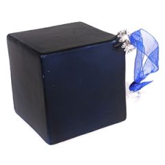 Egļu rotājums kubs 7.5cm zils