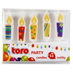 Jubilejas svecītes ar turētāju 5gab.