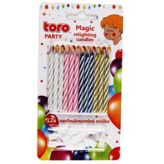 Jubilejas svecītes Magic 12gab.