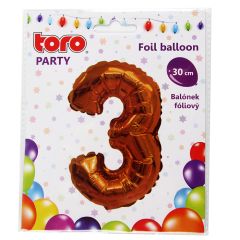 Balons Cipars 3 zelta kr.,30cm