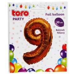 Balons Cipars 9 zelta kr.,30cm