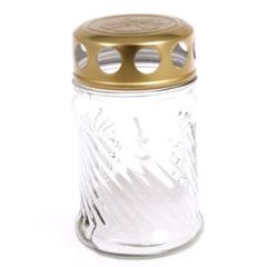 Kapu svece ar vāciņu 6x11cm stikla 8h balta/sarkana, stikla