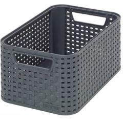 Kaste bez vāka Style Rattan S tumši pelēka 29x19x13cm