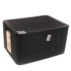 Kaste ar vāku Style Rattan L tumši pelēka 45x33x25cm