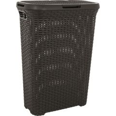 Veļas grozs Style Rattan 40l tumši pelēks 45x27x62cm