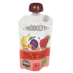 Biezenis Rūdolfs Bio ābolu-banānu-žāv.plūmju 110g