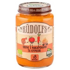 Biezenis Rūdolfs Dārzeņu ar makaroniem un vistas gaļu BIO 19