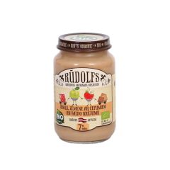 Biezenis Rūdolfs Ābolu, zemeņu, cepumu, saldo krējumu BIO 19