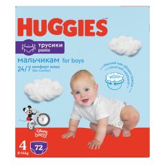 Autiņbiksītes Huggies Pants S4 biksīt.Boy 9-14kg 72gab.