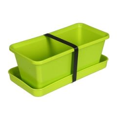 Puķu kaste ar paliktni 20cm g.zaļa