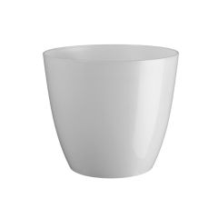 Puķu pods Ella plastmasas spīd. 15cm pērļu balts