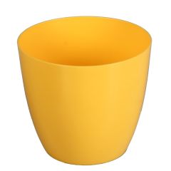 Puķu pods Ella plastmasas spīd. 15cm dzeltens