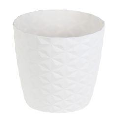 Puķu pods Crystal matt recycled 16cm balts