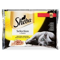 Barība kaķiem Sheba Duett gaļas pastētes 4x85g