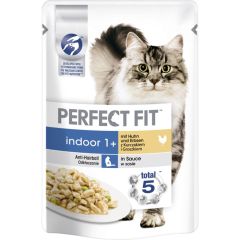 Konservi kaķiem Perfect Fit Indoor ar vistu un zirņiem 85g