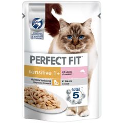 Konservi kaķiem Perfect Fit Sensitive ar lasi 85g