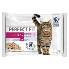 Konservi kaķiem Perfect Fit ar zivīm 4-paka 340g