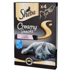 Gardums kaķiem Sheba creamy ar lasi 4x12g