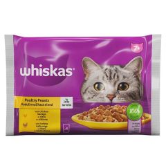 Konservi kaķiem Whiskas 7+ Mājputnu Gaļas Izlase 4x85g