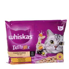 Konservi kaķiem Whiskas Tasty Mix  1+ Creamy Creations Jēra,