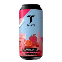 Sidrs Tālava ābolu, greipfrūtu, pussalds 5% 0.44l ar depoz.