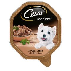 Konservi suņiem Cesar tray tītaru, liellopu un zaļumiem 150g