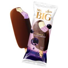 Saldējums MR.BIG Vaniļas, upeņu šok. glazūrā uz kociņa 150ml