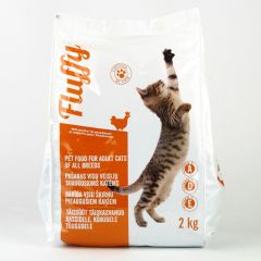 Sausā barība pieagušiem kaķiem Fluffy ar mājputnu gaļu, 2kg