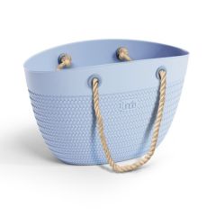 Pludmales soma Linda, gaiši zila ar rokturiem no virves