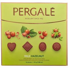 Konfekšu izlase Pergale Hazelnut ar piena šokolādi, 110g