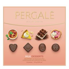 Konfekšu izlase Pergale Desserts ar piena šokolādi, 113g