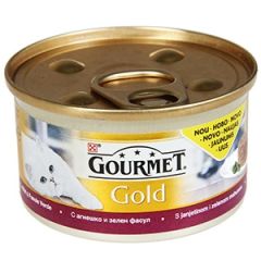 Konservi kaķiem Gourmet Gold jērs/z.pupiņas 85g