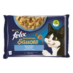 Konservi kaķiem Felix Sensations Sauces zivju izlase 85g 4ga
