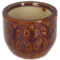 Puķu pods t.brūns ar vāŗpām d17xh13cm