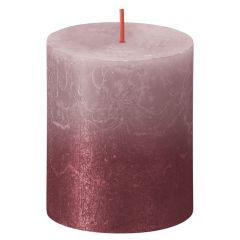 Svece stabs Rustic Sunset 80/68mm 35h Ash rose+Red