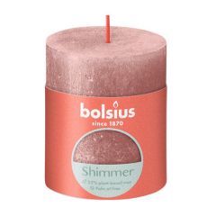 Svece Rustic Shimmer 80/68mm 35h rozā