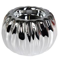 Svečturis tējassvecei 9x6cm balts/sudraba