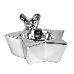 Svečturis tējassvecei Zvaigzne 11x11x7cm sudraba