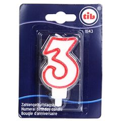 Tortes svecīte 7cm Cipars 3