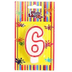 Tortes svecīte 7cm Cipars 6