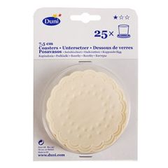 Paliktnis glāzei 7.5cm bēšs 25gab.