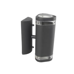 Ā.apg.l. sienas 2x35W GU10 IP44 pelēka