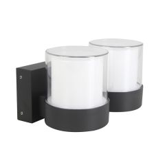 Ā.apg.l. sienas 2x24LED 10.4W IP44 antracīta apaļa