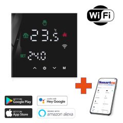 Termostats elektriski apsildāmai grīdai Wi-Fi melns