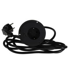 Pagarinātājs ieb.galdā PAP-UP ar USB 2m