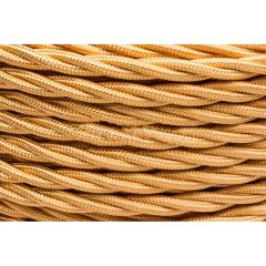 Kabelis 3x1.5 textile zelta gloss